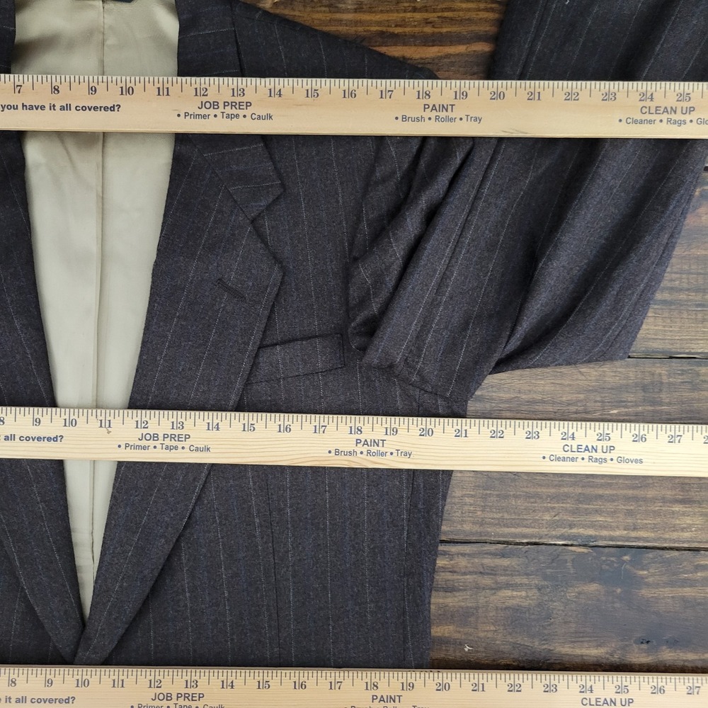 VTG Nino Cerruti Men's Sport Coat Blazer Two Button Flannel Brown Striped 40R - Picture 3 of 12